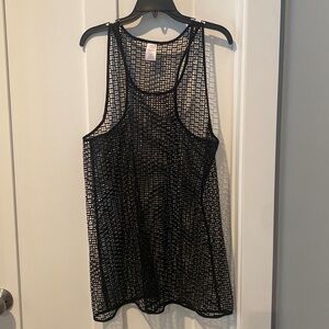 Black mesh cover up tank style size M. Never worn